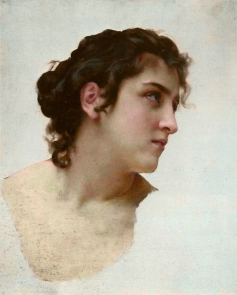 The Classical Pulse: Master Painting: Bouguereau Heads, Part 2 Potrait Painting, Baroque Painting, William Adolphe Bouguereau, Rennaissance Art, Classic Portraits, Academic Art, Historical Painting, Charcoal Art, Ethereal Art