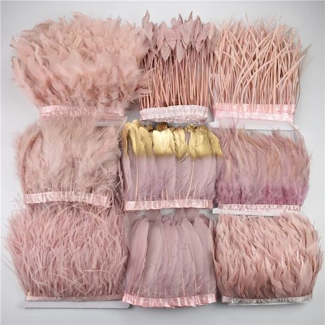 2Meters Leather Pink Ostrich Feather Fringe Trim Goose Turkey Pluma Ribbon Marabou Feathers Boa DIY Dress Handicraft Accessories|Feather| - AliExpress Feather Fringe, Ribbon Craft, Ostrich Feather, Ribbon Crafts, Craft Accessories, Ostrich Feathers, Diy Dress, Fringe Trim, Sewing Fabric