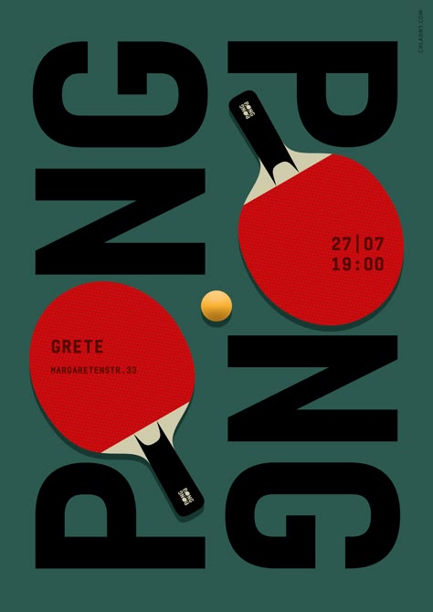 Ping Pong / Poster // Graphic Design, Illustration © 2016 Christian Chladny Contemporary Graphic Design, Graphisches Design, 타이포그래피 포스터 디자인, Contemporary Graphic, Sport Poster Design, Logo And Identity, Poster Layout, Creative Poster Design, Types Of Photography