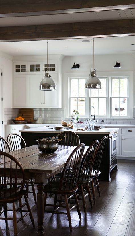 Amazing Kitchen Dining Room Combo Photos 50 + Inspiring Kitchen and Dining Room Combo Ideas for Your Next Remodel - The Plumed Nest Farmhouse Kitchen And Dining Room Combo, Large Eat In Kitchen Ideas, L Shaped Kitchen And Dining Room, Eat In Kitchen Ideas Layout Open Floor, Kitchen Extended Into Dining Room, Kitchen And Dining Room Open Concept, Dining Room Between Kitchen And Living, Kitchen With Dining Table In The Middle, Table In Middle Of Kitchen