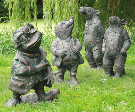 Toad Garden, Willow Garden, Garden Figures, Wind In The Willows, Garden Animals, Lawn Ornaments, Stone Statues, Outdoor Statues, Enchanted Garden