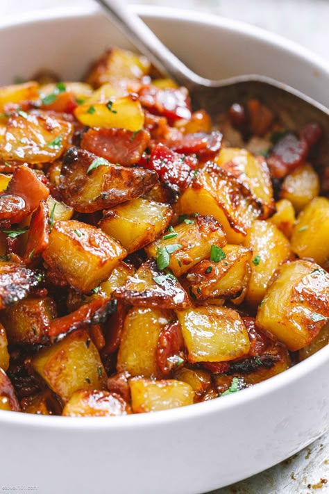 Honey Bacon, Roasted Potato Recipes, Potato Recipes Side Dishes, Potato Side Dishes, Potato Dishes, Side Recipes, Veggie Dishes, Roasted Potatoes, Vegetable Side Dishes