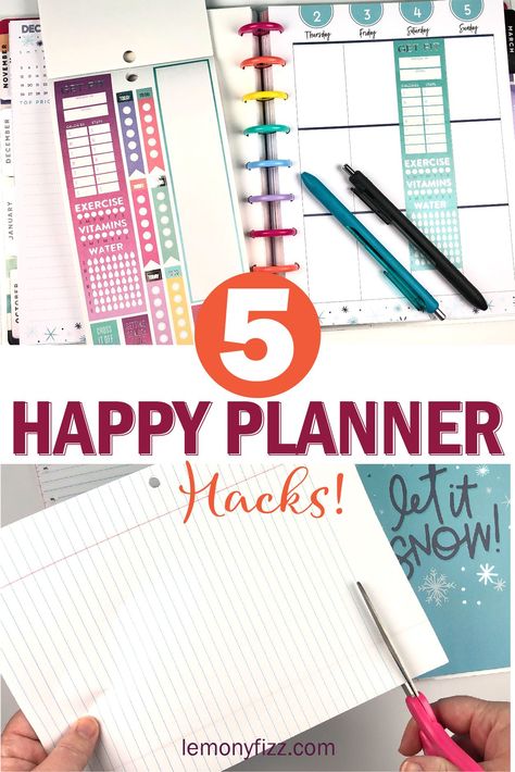 The Happy Planner is one of the easiest to modify. Use these Happy Planner hacks to create a planner tha you will LOVE to use! Fitness Planner Ideas Layout, The Happy Planner Ideas Layout, Happy Planner Budget Ideas, Happy Planner Setup Ideas, Happy Planner Budget Layout, Build Your Own Planner, Happy Planner Fitness Layout Ideas, Happy Planner Daily Layout, Happy Planner Teacher Layout Ideas