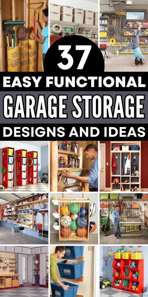 diy garage storage Garage Tub Storage, Storage Shelf Ideas, Small Garage Organization, Diy Garage Storage Ideas, Garage Storage Plans, Diy Storage Projects, Garage Wall Storage, Garage Storage Inspiration, Bike Storage Garage