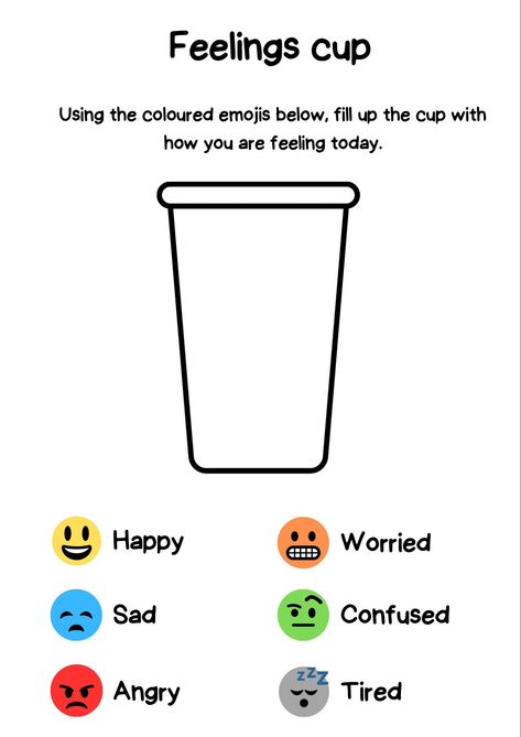 Feelings cup therapy worksheet Available to download immediately as a PDF file Fab activity when working with children to support their mental health and well-being All About Me Counseling Activities, Emotional Education Activities, Happiness Activities For Students, Fear Therapy Activities, Social Skills Therapy Activities, Social Work Activities For Kids, Children Mental Health Activities, Children Therapy Activities, Prek Feelings Activities