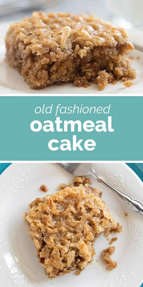 This old-fashioned Oatmeal Cake might not win any beauty awards, but one bite and it will instantly become a family favorite! Oat Cake Recipes, Oatmeal Dessert, Pumpkin Pie Cake, Old Fashioned Oatmeal, Oatmeal Cake, Oat Cakes, Cake Tasting, Pie Cake, Oatmeal Recipes