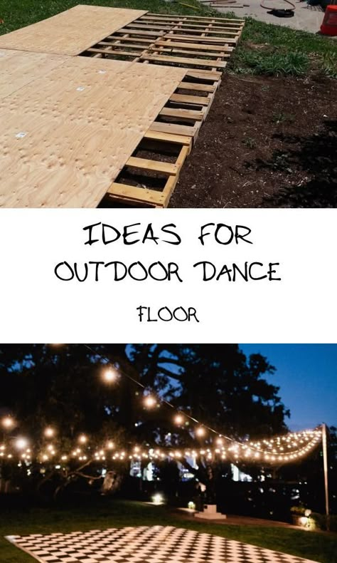 17 Ideas for Outdoor Dance Floor Ideas for Outdoor Dance Floor. 17 Ideas for Outdoor Dance Floor. Build A Dance Floor Outside Suspended Chandelier In the  Check more at http://www.femexesgrima.net/ideas-for-outdoor-dance-floor/ Diy Checkerboard Dance Floor, Diy Dancefloor Outdoors, Fairy Light Dance Floor Wedding, How To Build A Dance Floor, Easy Dance Floor Diy, Property Wedding Ideas, Backyard Dance Floor Ideas, Diy Backyard Dance Floor, How To Build A Dance Floor For Wedding