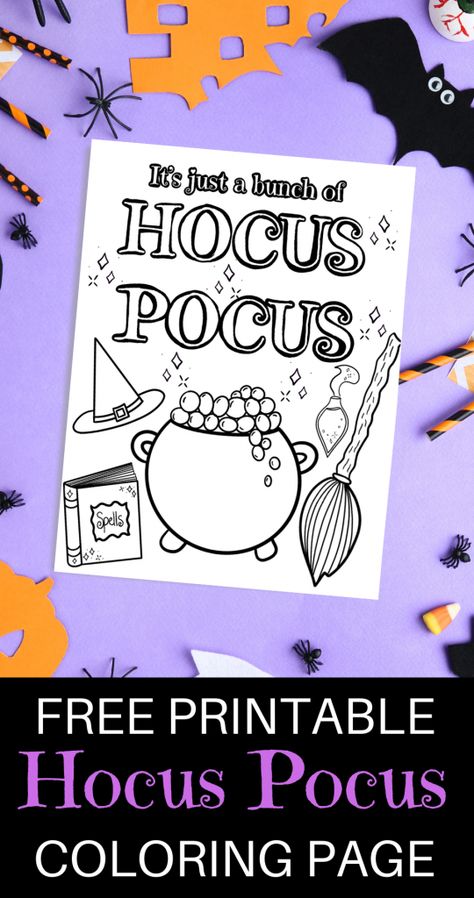 Hocus Pocus Preschool Craft, Hocus Pocus Paper Craft, Hocus Pocus Activities For Kids, Hocus Pocus Activities, Free Hocus Pocus Printables, Hocus Pocus Printable Free, Hocus Pocus Crafts For Kids, Hocus Pocus Crafts Diy, Hocus Pocus Snacks