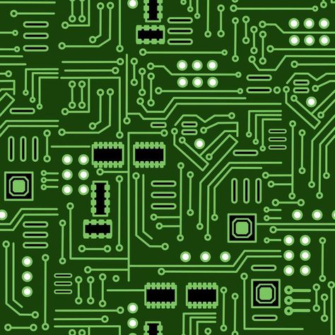 Vector illustration of seamless electronic circuit board chip-set background. Computer Chip Illustration, Circuit Board Illustration, Circuit Illustration, Circuit Drawing, Electronics Illustration, Electronic Circuit Board, Set Background, Circuit Board Design, Chip Art