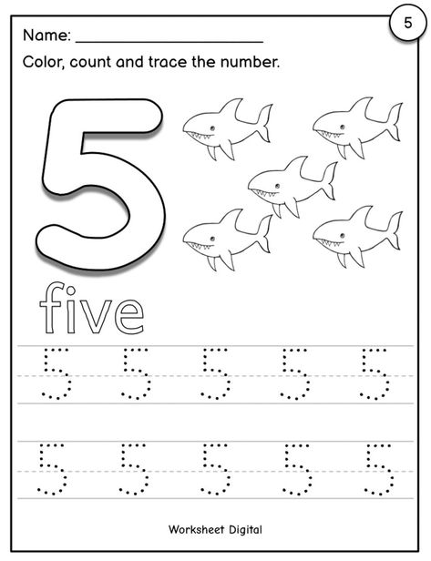 Number 5 Tracing Worksheets, Number 5 Worksheets For Preschool, Tracing Numbers Free Printable 1-10, Number 1 Worksheets For Preschool, Toddler Learning Activities Printables, Number 5 Activities, Pre K Worksheets Free Printables, Tracing Worksheets Preschool Free, Number Worksheets For Preschool