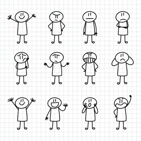 Hand drawn stickman collection | Free Vector #Freepik #freevector #stick-figure #stickman #illustration-set #hand-drawn-illustration Doodle Art School, Little Doodles Simple, How Is, Doodle Art For Beginners, Stick Drawings, Arte Doodle, Stick Figure Drawing, Sketch Notes, Pola Sulam