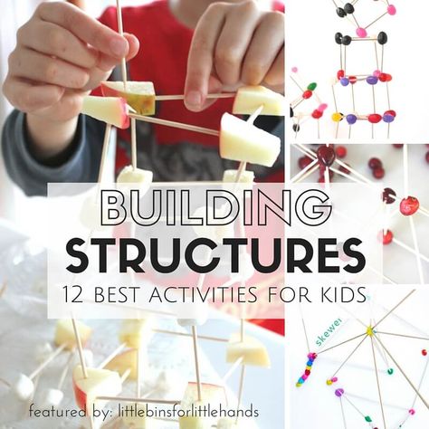 The best structure building activities and engineering projects to do with kids! Everyday materials are amazing building structure materials for STEM play. Awesome Science Experiments, Building Activities For Kids, Challenges For Kids, Stem Building, Stem Projects For Kids, Structure Building, Materials And Structures, Engineering Activities, Science Experiments For Preschoolers