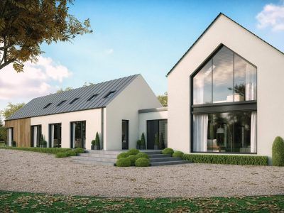 Modern House Straffan Bungalow Cladding, Irish House Plans, Uk Aesthetic, House Designs Ireland, House Uk, Irish Houses, Mansion Exterior, A Modern House, Bungalow Exterior