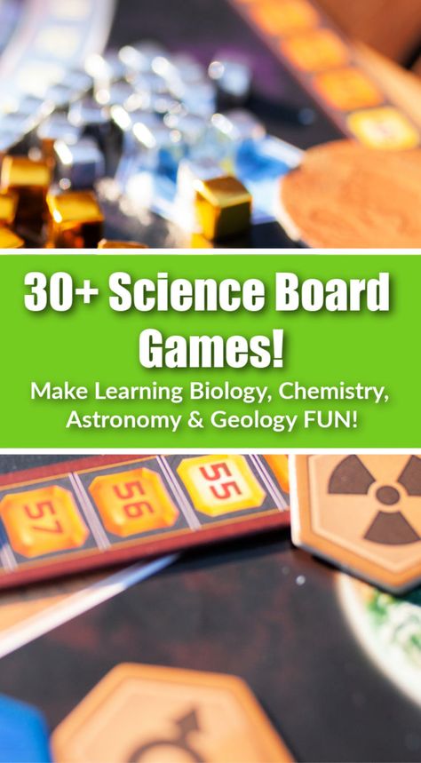 Finding the perfect scientific board game that is both educational and fun to play again and again is quite the feat! Read on to discover the very best science board games in the areas of biology, chemistry, astronomy, and more. Chemistry Games, Biology Games, Homeschool Games, History Games, Science Boards, Science Board, Educational Board Games, Printable Games For Kids, High School Biology