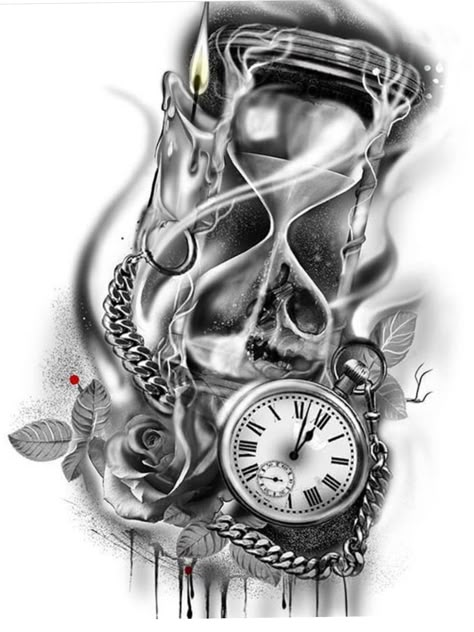 Hour Glass Tattoo Design, Clock Tattoo Sleeve, Jam Pasir, Watch Tattoo Design, Half Sleeve Tattoos Drawings, Hourglass Tattoo, Clock Tattoo Design, Men Tattoos Arm Sleeve, Cool Arm Tattoos