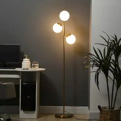 Floor Lamps - Bed Bath & Beyond Living Room Tree, Bedside Floor Lamp, Floor Lamps For Living Room, Modern Standing Lamps, Lamps For Living Room, Lamps Bedroom, Tree Floor Lamp, Floor Lamp Bedroom, Gold Floor Lamp