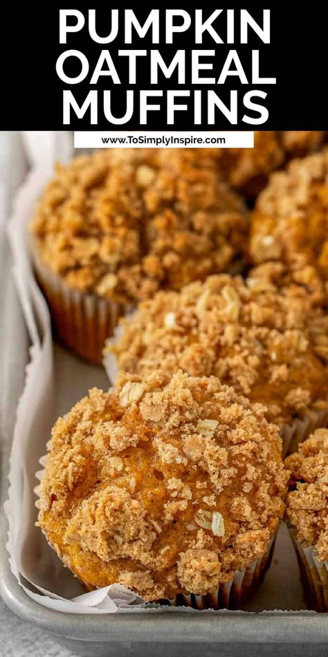 Easy Pumpkin Oatmeal, Homemade Pumpkin Muffins, Pumpkin Oatmeal Muffins, Best Pumpkin Muffins, Fluffy Muffins, Oatmeal Muffin Recipes, Pumpkin Muffins Easy, Simple Baking, Pumpkin Muffin Recipes