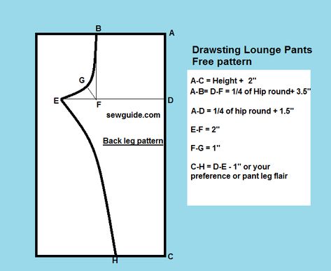 Easy Drawstring lounge pants ( Free DIY Sewing Pattern ) - Sew Guide Pajama Pants Pattern Free, Drawstring Pants Pattern, Dress Drafting, Pajama Pants Pattern, Pants Pattern Free, Men Pants Pattern, Sca Garb, Shorts Diy, Sewing Pants