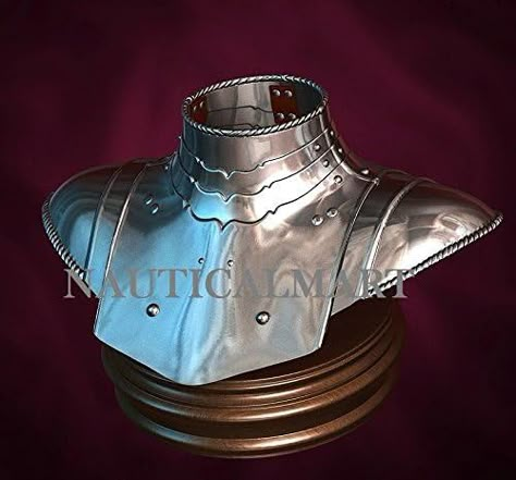 Amazon.com: NauticalMart Medieval Knights Neck Plate Armor Gorget : Clothing, Shoes & Jewelry Armor Medieval, Armor Ideas, Plate Armor, Medieval Knights, Armor Plate, Female Armor, Historical Armor, Knight Armor, Halloween Fancy Dress