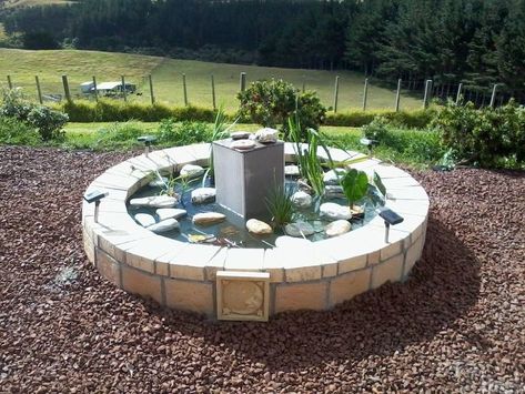 31 Creative Garden Features Perfect For Summer | Hometalk Pond Backyard, Fountain Diy, Fish Ponds Backyard, Diy Solar Fountain, Water Ideas, Yard Makeover, Creative Garden Decor, Backyard Pond, Outdoor Ponds