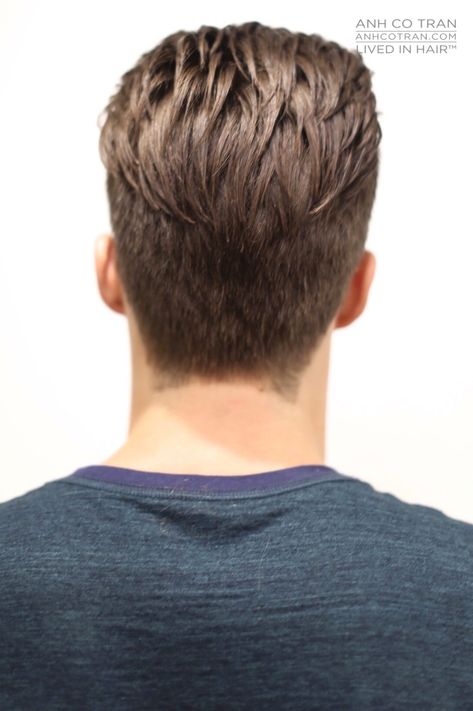 How To Use Texturizing Spray Like A Professional Stylist Mens Haircut Back, Short Hair Back View, Haircut Back View, Haircut Back, Men's Cuts, Older Mens Hairstyles, Boy Haircuts Short, Short Hair Back, Anh Co Tran