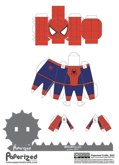 Spiderman Papercraft, Spiderman Craft, 3d Karakter, Hanging Craft Ideas, Anime Paper, Spiderman 3, Spider Man No Way Home, Paper Toys Template, Hanging Craft