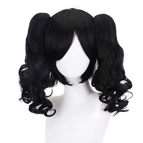 Cosplay Black Hair, Hair Claim, Pigtail Wig, Black Cosplay Wig, Wigs Party, Outfits For Ocs, Oc Hair, Danganronpa Cosplay, Celestia Ludenberg