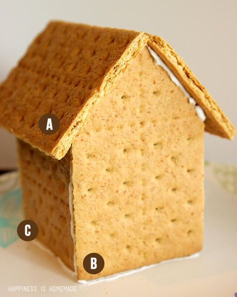 Graham Cracker Gingerbread Houses, How To Make Graham, Graham Cracker Gingerbread, Graham Cracker House, Graham Cracker Gingerbread House, Easy Gingerbread House, Halloween Gingerbread House, Homemade Gingerbread House, Gingerbread House Ideas