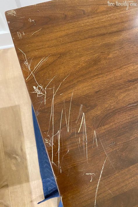 How to Fix Furniture Scratches Repair Scratched Wood, Build A Nightstand, Restore Wood Furniture, Wood Floor Repair, Cherry Furniture, Restore Wood, Scratched Wood, Fake Wood, Laminate Furniture