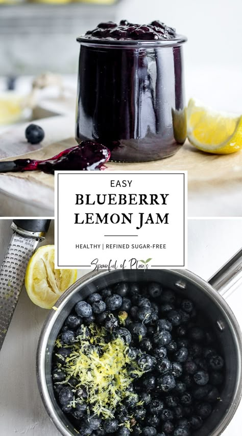 Blueberry Orange Jam, Blueberry Lemon Jam Canning, Apple Blueberry Jam, Easy Jams To Make, Jams And Preserves, No Sugar Blueberry Jam, Blueberry Vanilla Jam Recipe, Jam Flavor Combinations, Healthy Blueberry Jam