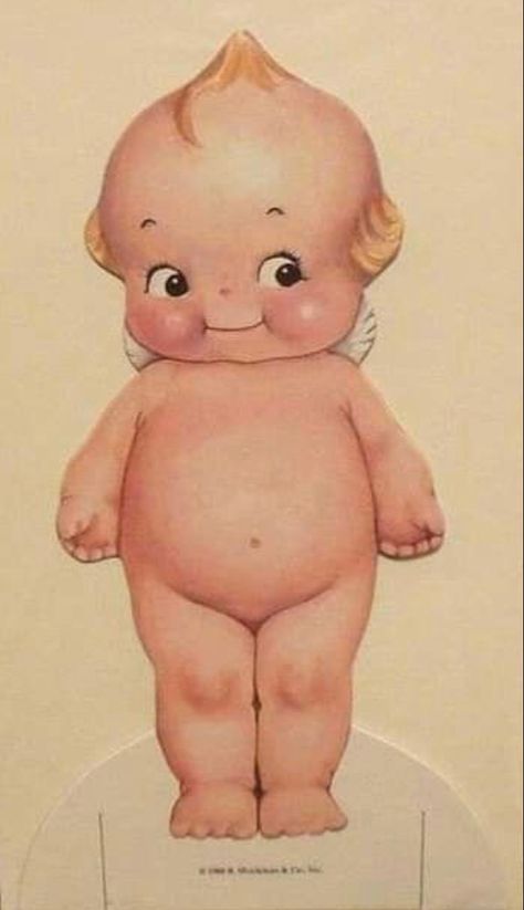 Kewpie Tattoo, Kewpie Art, Cupie Dolls, Rock Baby Clothes, Paper Doll Clothes, Retro Paper, Doll Drawing, Kewpie Doll, Angel Drawing