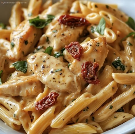 Good Chicken Meals, Baked Penne With Chicken And Sun Dried Tomatoes, Sun Dried Chicken Pasta, Chicken And Sundried Tomato Recipes Penne Pasta, Sunday Night Family Dinner Ideas, Marry Me Chicken Pasta Instant Pot, Chicken Recipes For Dinner Pasta, Creamy Marry Me Chicken Pasta, Chicken Pasta With Sun Dried Tomatoes