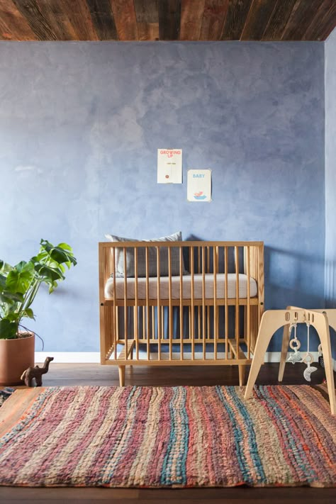 Gender Nursery, Nordic Nursery, Nursery Interior Design, Blue Crib, Spanish Home Decor, Faye Toogood, Kids Rooms Inspo, Lime Wash, Mediterranean Interior