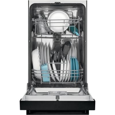 18 in. Black Front Control Built-In Tall Tub Dishwasher with Stainless Steel Tub, ENERGY STAR, 52 dBA Dishwasher Sizes, Small Dishwasher, Compact Dishwasher, Detergent Dispenser, Steel Tub, Built In Dishwasher, Energy Saver, Cleaning Dishes, Dishwashers