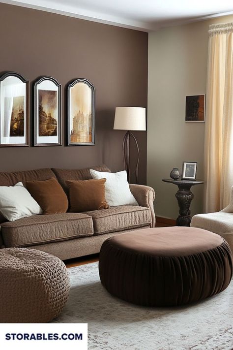 Looking for paint colors that complement your brown furniture? Explore these fantastic ideas to create a harmonious look in your home. Visit storables.com for more inspiration. Which color combinations do you love? #HomeStyling #DIYHome #PaintInspiration #BrownFurniture #HomeImprovement Brown Living Room Paint, Brown Sofa Decor, Living Room Design Brown, Mauve Living Room, Living Room Color Combination, Brown Furniture Living Room, Brown Sofa Living Room, Living Room Decor Brown Couch, Color Combinations Home