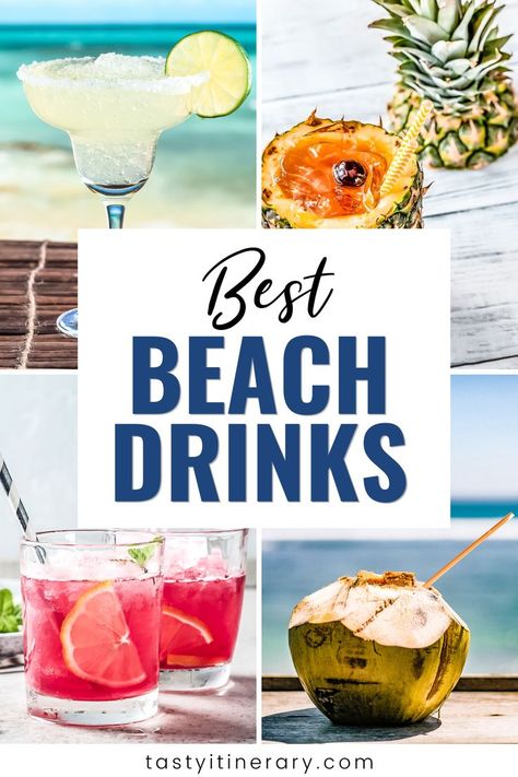 Beach Liquor Drinks, Easy Beach Alcoholic Drinks, Easy Beach Drinks Alcohol Recipes, Best Drinks For The Beach, Drinks To Bring To The Beach, Frozen Beach Drinks, Mixed Drinks For The Beach, Best Beach Drinks Cocktail Recipes, Mixed Drinks For Summer