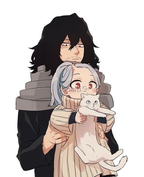 Aizawa take care of little Eri is so cute 😊 Aizawa And Eri, Aizawa Eri, Take Care, So Cute, Anime