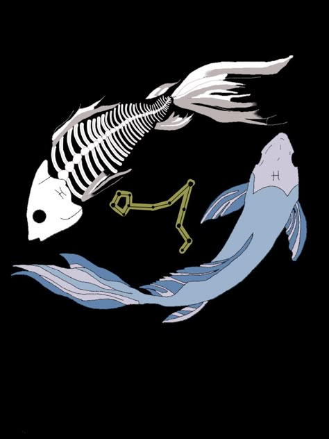 Pisces Fish Art, Dark Pisces Aesthetic, Pisces Aesthetic Art, Zodiac Pisces Art, Pisces Illustration, Fish Digital Art, Anime Anatomy, Fish Anatomy, Pisces Aesthetic