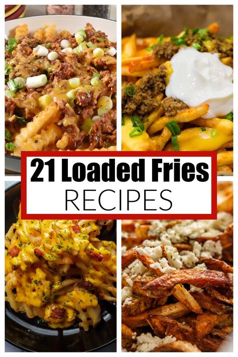 Lunch Ideas With French Fries, Things To Do With French Fries, Meal With French Fries, Fries With The Works, French Fry Meals Dinners, Fun French Fries, Cheese Fry Recipes, Loaded Fries Dinner, Loaded Fries Food Truck