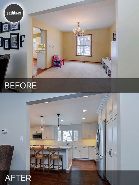 Before & After Kitchen Naperville - Sebring Design Build Before After Kitchen, Home Remodeling Contractors, Home Remodeling Diy, Kitchen Remodel Before And After, After Pictures, Kitchen Remodeling Projects, Room Remodeling, Before And After Pictures, Kitchen Projects