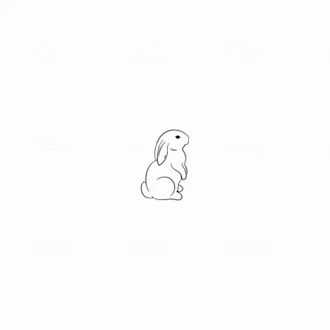 Animal Tattoos Minimalist, Animal Tiny Tattoo, Minimalist Tattoo Animals, Mini Tattoos Animals, Line Art Tattoos Animals, Soft Bunny Tattoo, Cute Tiny Animal Tattoos, Minimalistic Bunny Tattoo, Small Tattoo Ideas Animals