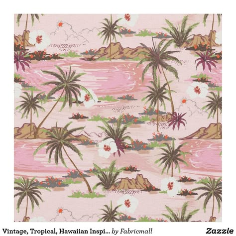 Vintage, Tropical, Hawaiian Inspired Pink Fabric Hawaiian Background, Vintage Hawaiian Decor, Swim 2024, Island Gyal, Jungle Boogie, Hawaii Shirts, Abstract Fabric, Hawaiian Fabric, Hawaiian Pattern