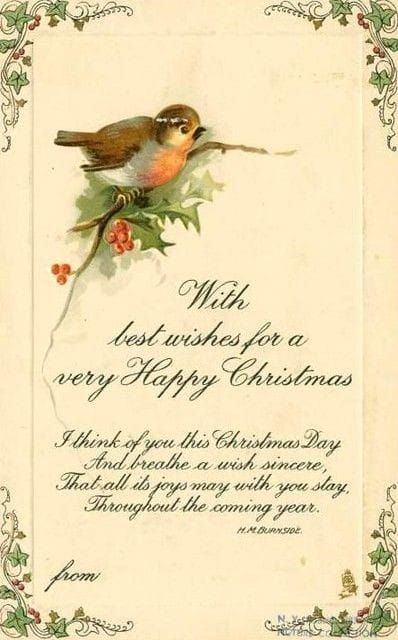 Vintage cards Antique Christmas Cards, Victorian Christmas Cards, Vintage Holiday Cards, Scrapbook Christmas, Robin Redbreast, Christmas Sentiments, Christmas Ephemera, Vintage Christmas Images, Christmas Postcards