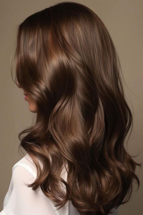 Brown Colour Hair Shades, Different Brown Hair Colors Shades Brunettes, Bronzed Brown Hair Color, Rich Espresso Hair Color, Rich Brown Hair Colors, Old Money Dark Brunette Hair, Brown Hair Colours Ideas, Milk Chocolate Brown Hair Color, Chesnutt Brown Color