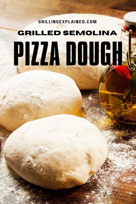 Semolina Pizza Dough Recipe, Dinner Ideas Semolina Pizza Dough, Food Processor Pizza Dough, Grilled Pizza Dough, Italian Pizza Dough Recipe, Grilled Pizza Recipes, Trendy Recipes, Pizza Crust Dough, Semolina Flour, Quick Dinner Ideas