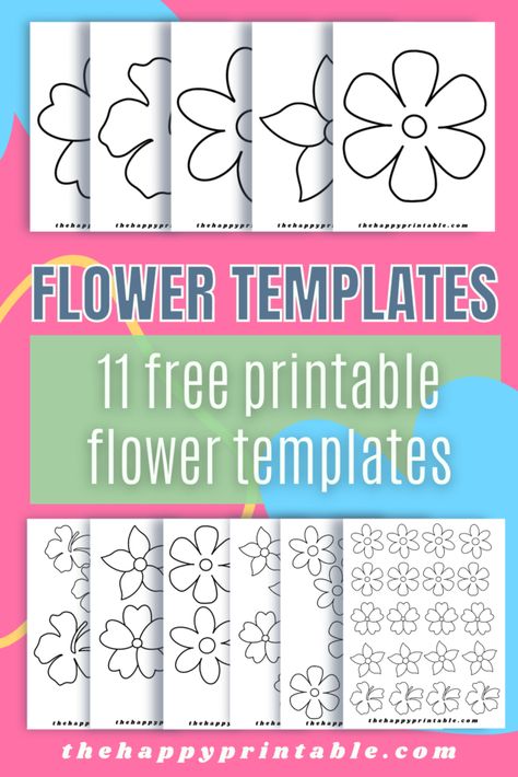 Flower Template Printable | The Happy Printable Flowers Printable Template, Simple Flower Template Free Printable, 5 Petal Flower Template, Small Flower Template Free Printable, Flower Outline Printable, Flower Stencil Patterns Printables, Paper Flower Template Free Printable Pdf, Free Paper Flower Templates Printables, Printable Flowers Cutout