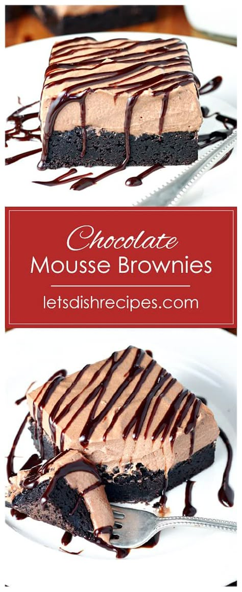 Chocolate Mousse Brownies Recipe, Chocolate Mousse Brownies, Mousse Brownies, Desserts Mousse, Chocolate Mousse Desserts, Easy Chocolate Mousse, Dessert Mousse, Brownies Chocolate, Chocolate Mousse Recipe