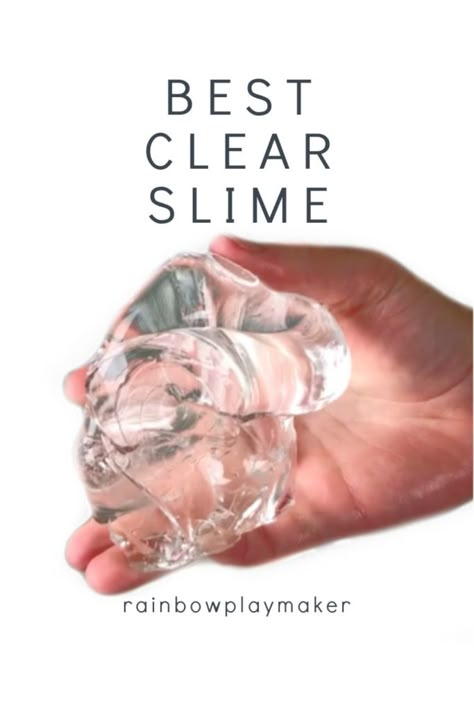 HOW TO MAKE THE BEST CLEAR SLIME - Slime Recipe Clear, Diy Clear Slime, Water Slime, Cool Slime Recipes, Clear Glue Slime, Slime No Glue, Easy Slime Recipe, Slime Ideas, Diy Slime Recipe