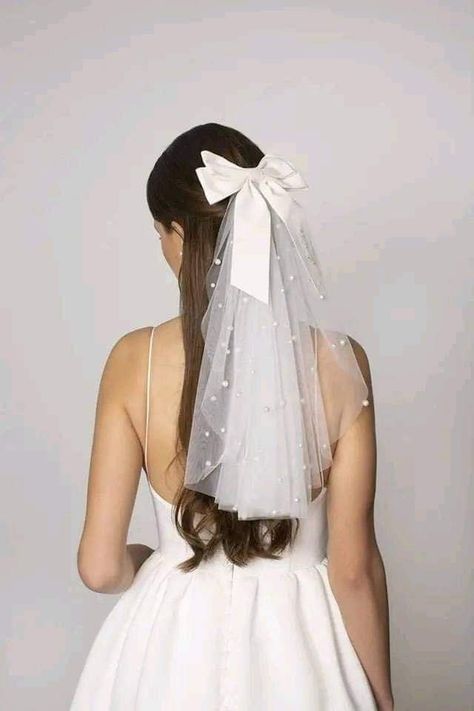 Mini Veil, Korea Wedding, White Veil, Hair Up Or Down, Future Wedding Plans, Courthouse Wedding, Civil Wedding, Wedding Goals, Pretty Wedding