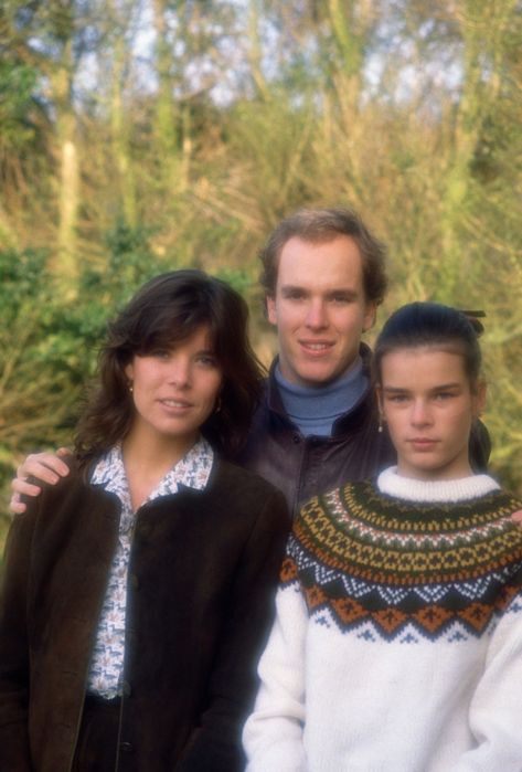 Prince Albert of Monaco with his sisters Princess Caroline of Monaco & Princess Stephanie of Monaco, 1983 Princess Stephanie Of Monaco, Stephanie Of Monaco, Pauline Ducruet, Prince Albert Of Monaco, Ugly Dresses, Monaco Princess, Prince Of Monaco, Princess Grace Kelly, Prince Rainier